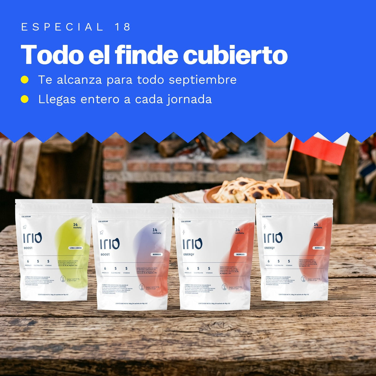 Pack Dieciochero en el quincho: todo el finde cubierto, te alcanza para todo septiembre y llegas entero a cada jornada