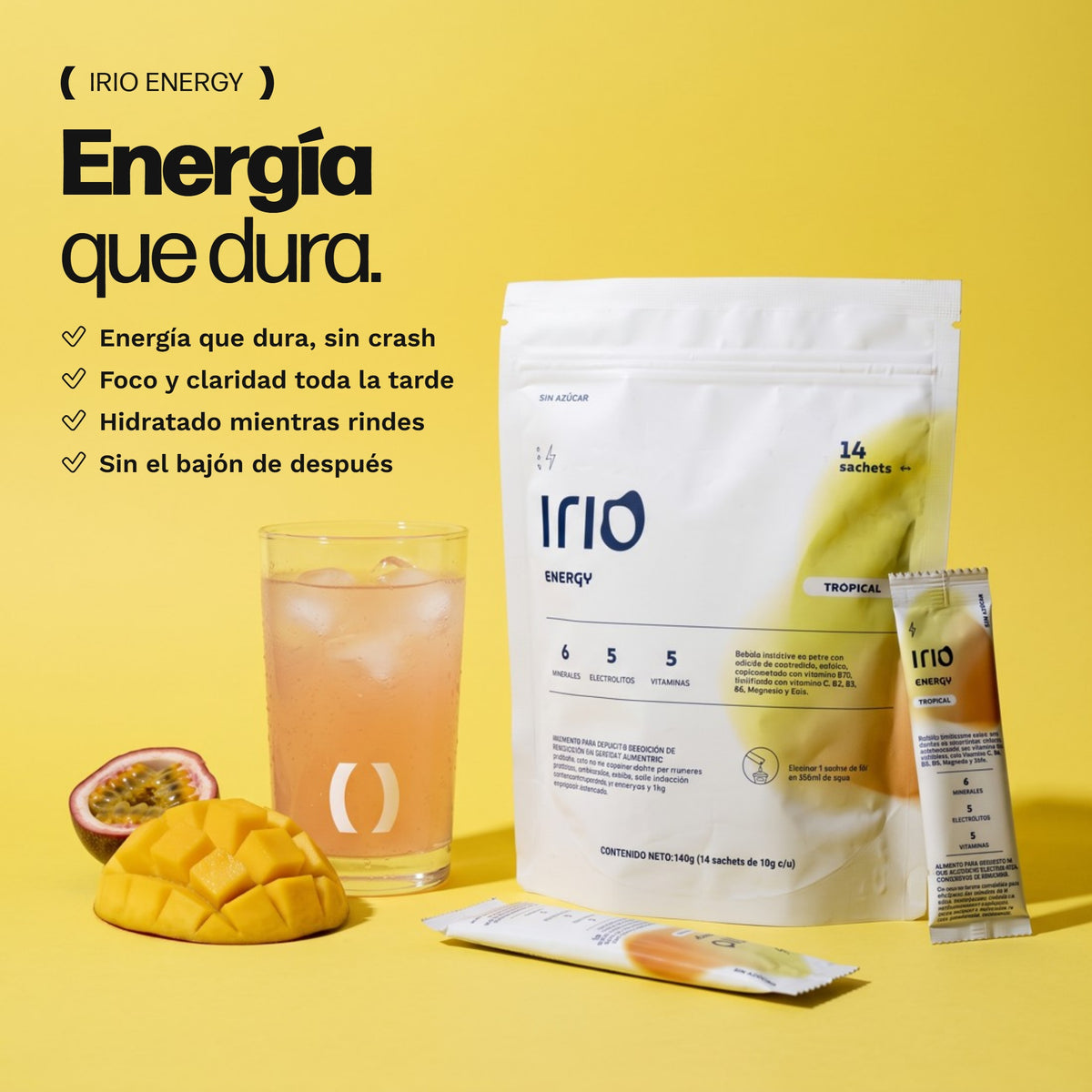 Irio Energy: portada con el doypack